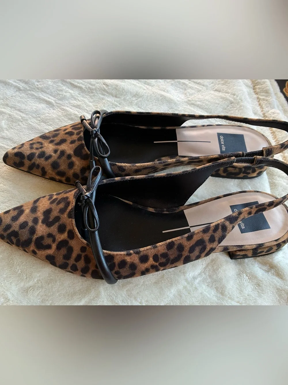 Dolce Vita Women's Leopard Print Pointed Slingback Flats Size 8.5